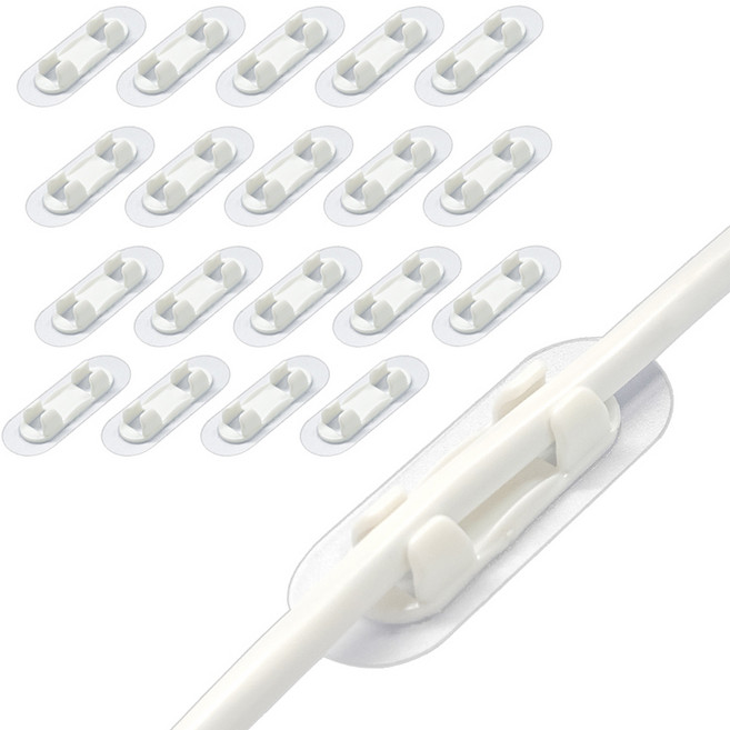쥬롬 케이블 선정리 클립, 20개, 화이트