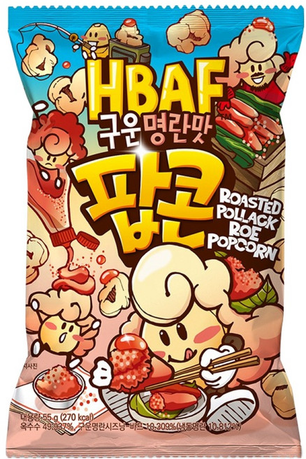 바프 구운명란맛 팝콘, 55g, 1개