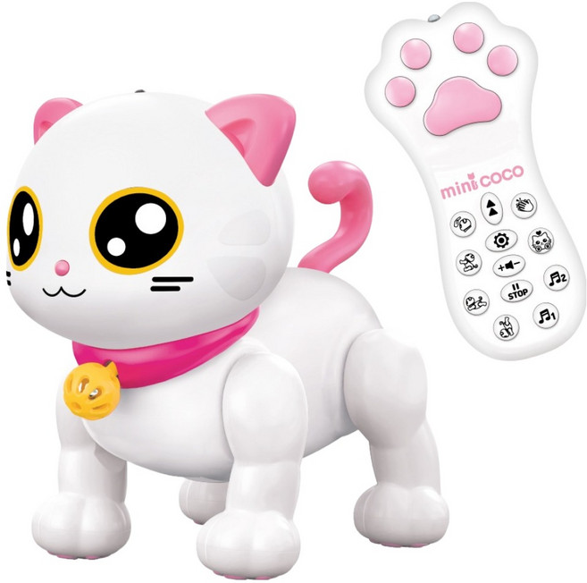 아이윌컴퍼니 아이윌 스마트 댄싱캣 미니코코 슈가 완구, 화이트 + 핑크, 1개