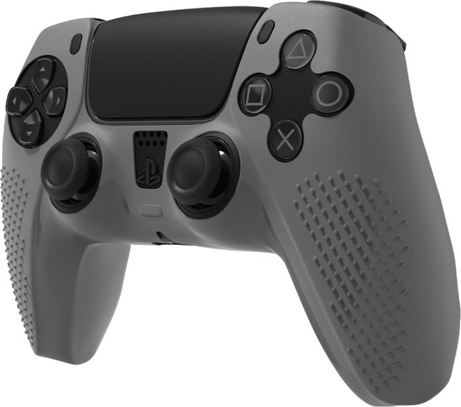 스페이스쉴드 소니 플레이스테이션 PS5 듀얼센스 호환 엠보 그립 미끄럼방지 논슬립 실리콘 커버 케이스, 그레이, 1개