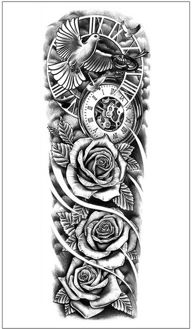 젤루나 남성용 긴팔 셀프 문신 타투 스티커, T-76, 1개