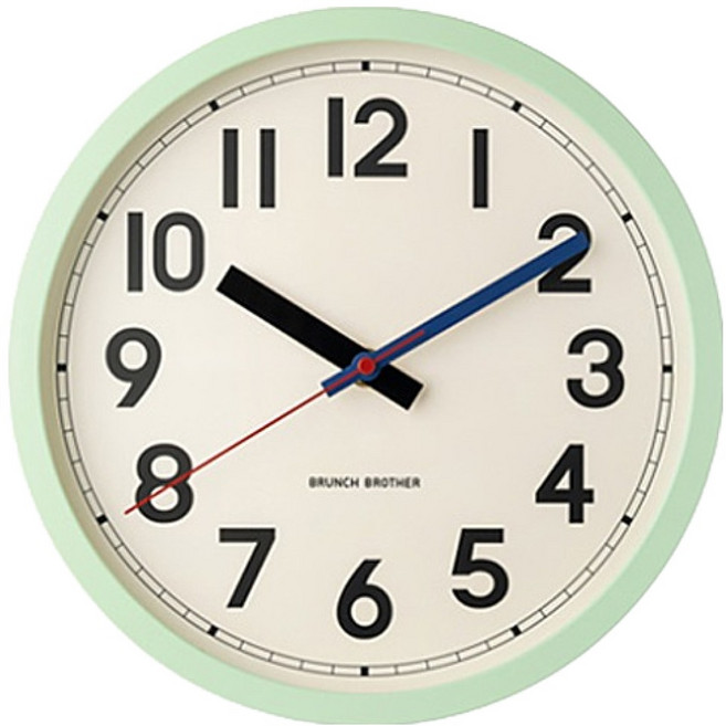 브런치브라더 로마네 미드센츄리 벽시계, 민트