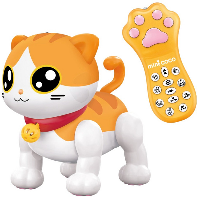 아이윌컴퍼니 아이윌 스마트 댄싱캣 미니코코 치즈 완구, 오렌지 + 옐로우, 1개