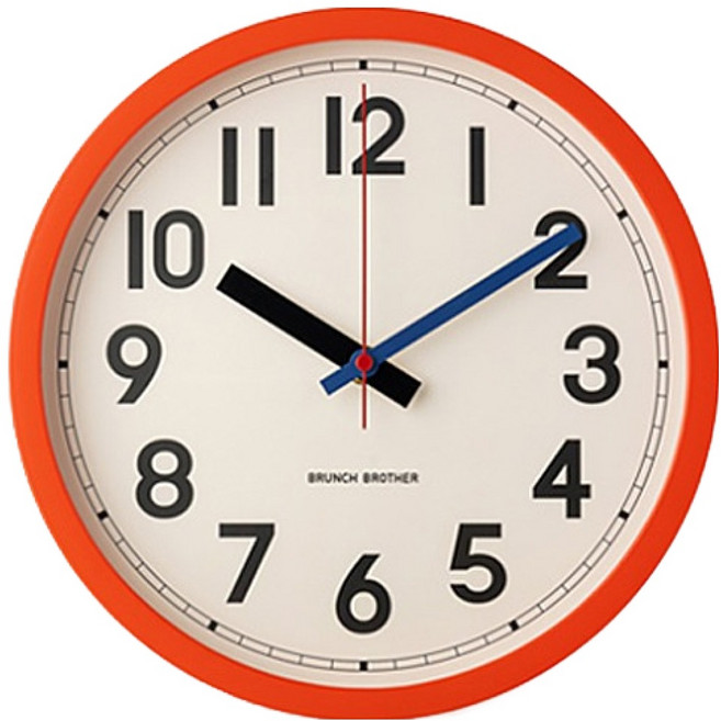 브런치브라더 로마네 미드센츄리 벽시계, 레드