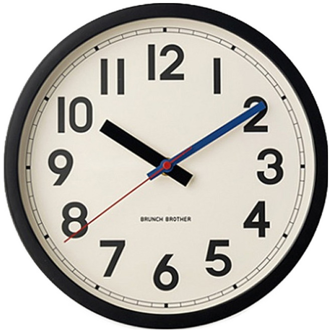 브런치브라더 로마네 미드센츄리 벽시계, 블랙