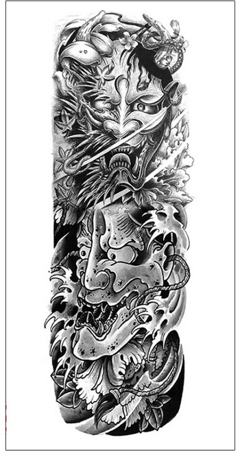 젤루나 남성용 긴팔 셀프 문신 타투 스티커, T-65, 1개