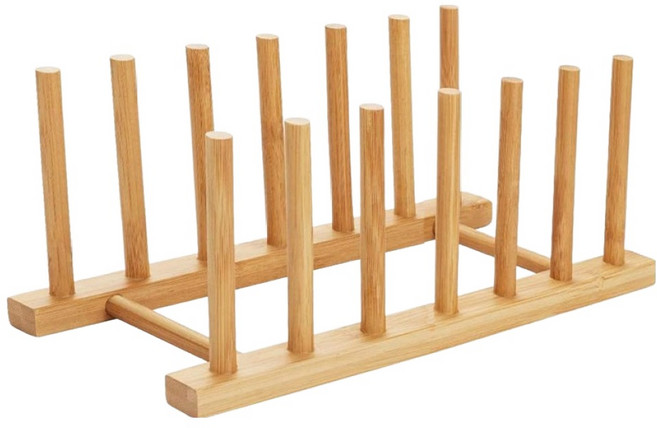 AHOYE 日式竹製瀝水盤架/瀝水架/杯架 30 x 11.5 x 9.8cm, 木頭色, 1個