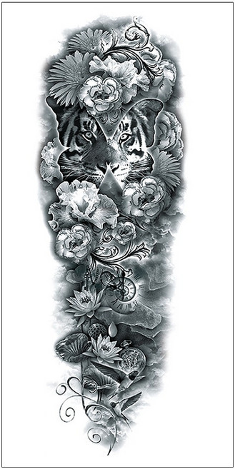 젤루나 남성용 긴팔 셀프 문신 타투 스티커, T-58, 1개