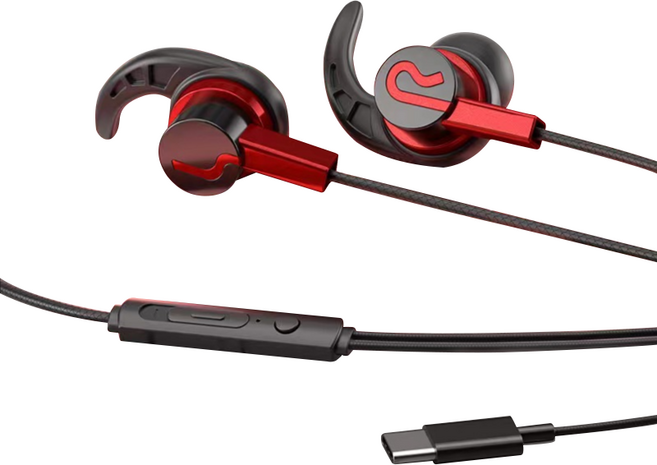 파이네스트원 올인원 C 타입 유선 인 이어폰 120cm 레드 방수가능