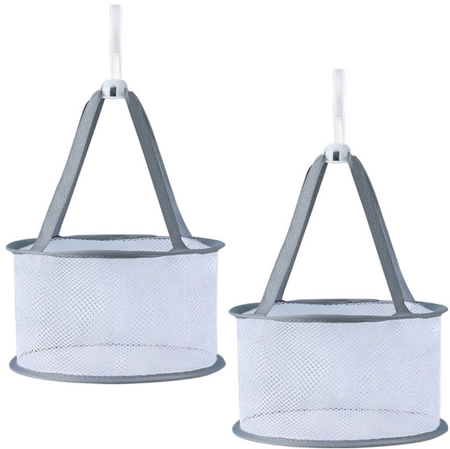 원이네 고리형 미니 빨래 브러쉬 건조 걸이 2p, 그레이