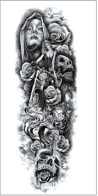 젤루나 남성용 긴팔 셀프 문신 타투 스티커, T-56, 1개