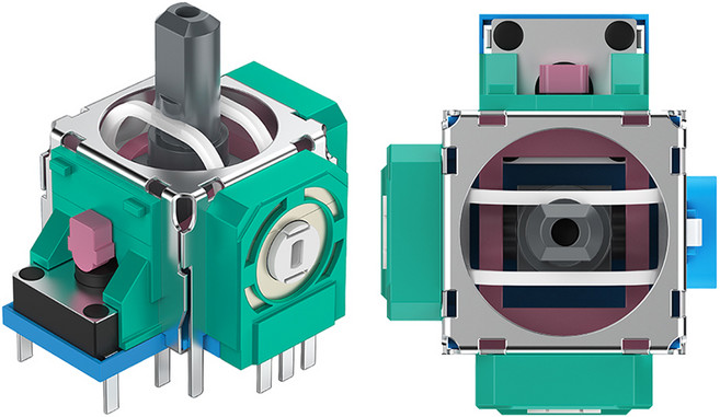 스페이스쉴드 무선 컨트롤러 게임패드 호환 아날로그 스틱 쏠림 현상 자가 수리 센서 모듈 2p 세트, 녹색, 1개, PS5 듀얼 센스