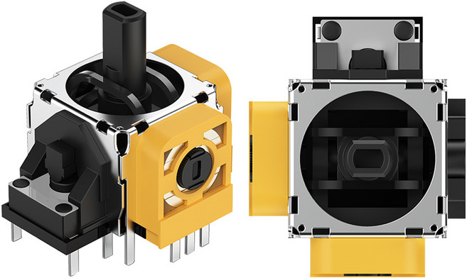 스페이스쉴드 무선 컨트롤러 게임패드 호환 아날로그 스틱 쏠림 현상 자가 수리 센서 모듈 2p 세트, 황색, 1세트, PS5 듀얼 센스