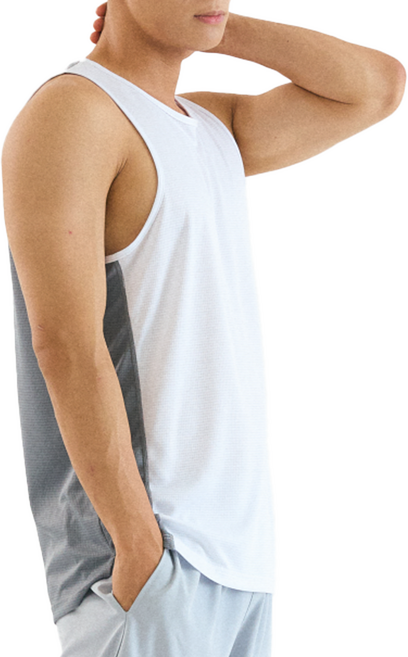 써머텍트 브리즈볼트 러닝 마라톤 싱글렛, 화이트그레이, 1개