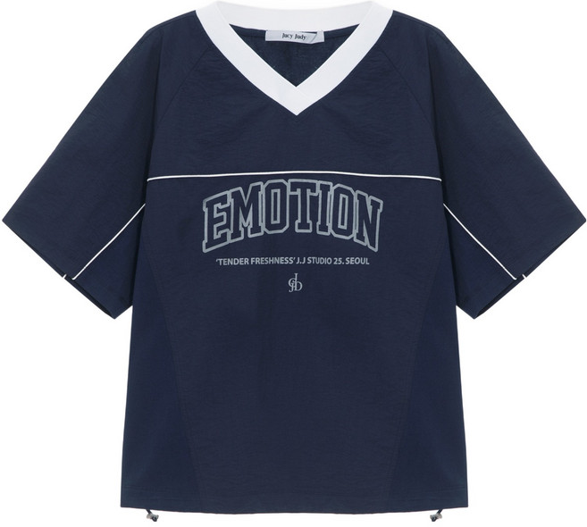 쥬시쥬디 여성용 브이넥 우븐 믹스 티셔츠 JZTS321F