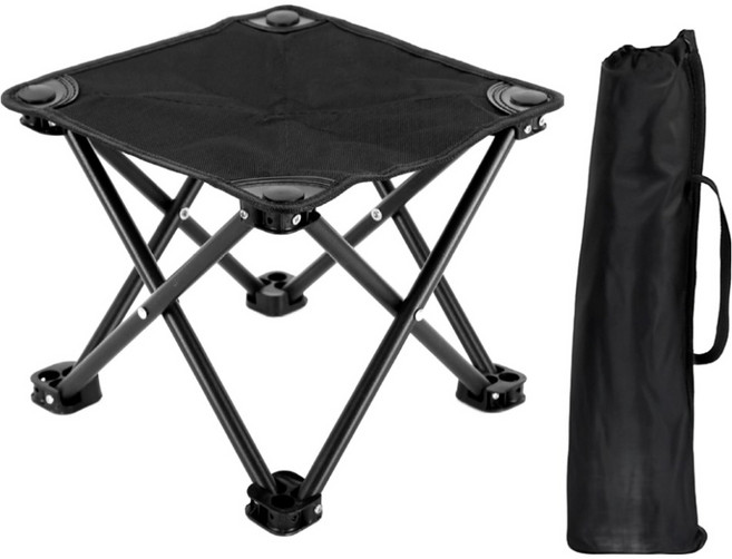 비긴투올 옥스포드천 접이식 의자 휴대용 캠핑 체어 대형, 블랙, 1개