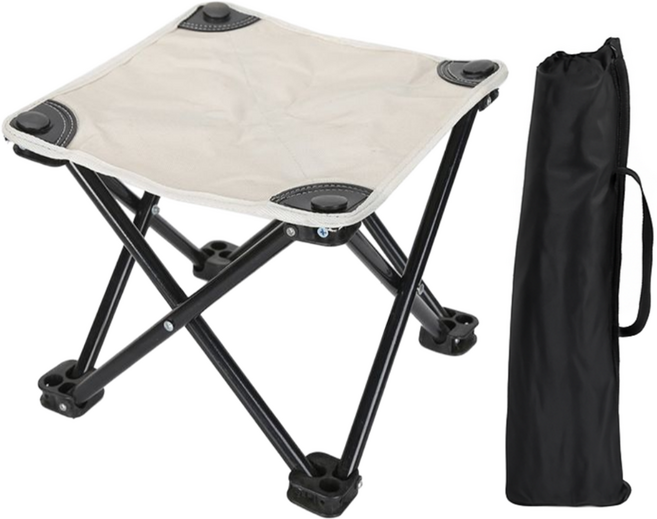 비긴투올 옥스포드천 접이식 의자 휴대용 캠핑 체어 대형, 아이보리, 1개