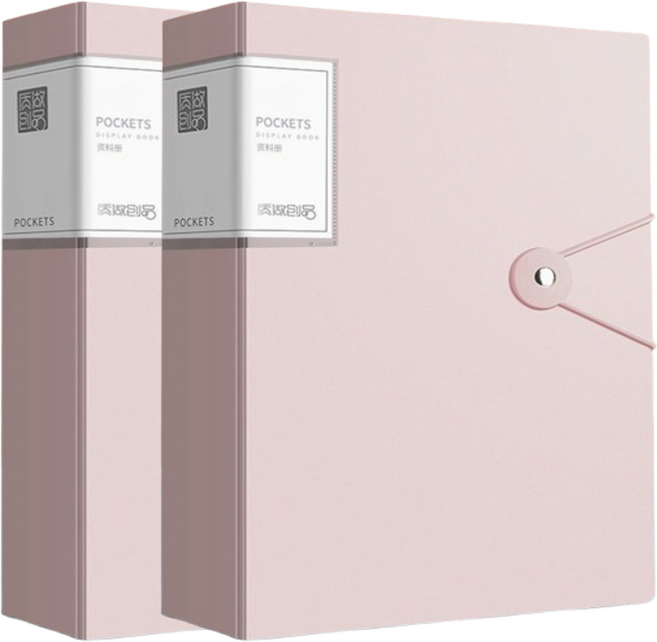 모나홈 고급형 열림방지버클 사무용 A4 클리어파일 40매, 핑크, 2개