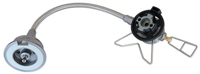 Campingmoon 柯曼 卡式延長管, 銀色 + 黑色, 1個