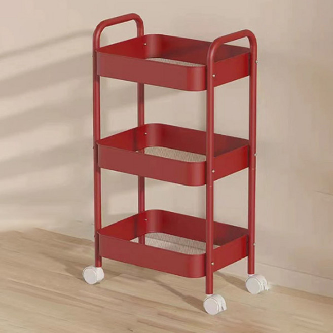 앞날창창 인테리어 포인트 트롤리, 버건디, 3단