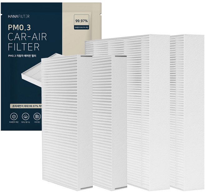 하나필터 PM0.3 제네시스 gv80 에어컨 필터 내부 2p + 외부 2p 세트, 1세트, HCF-28(외부), HCF-46(내부)