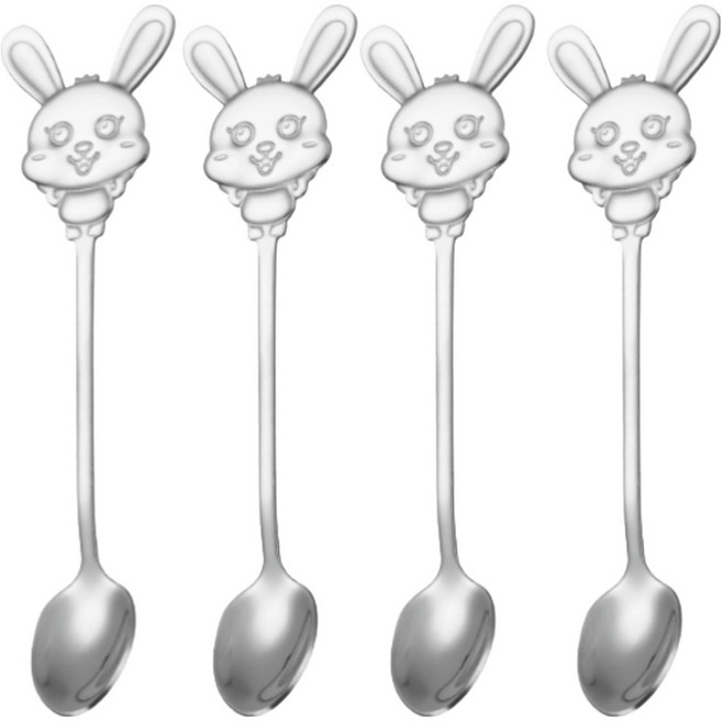 센스팡 스텐 304 토끼 티스푼, 4개