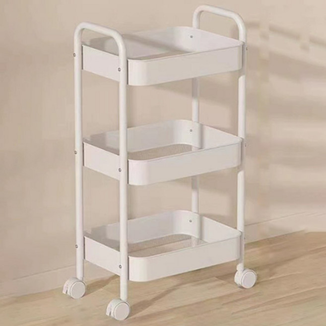 앞날창창 인테리어 포인트 트롤리, 화이트, 3단