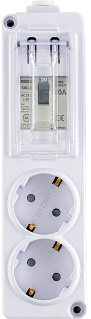 에코파워탭 고용량 배선차단용 멀티탭 2구, 2m, 화이트, 1개