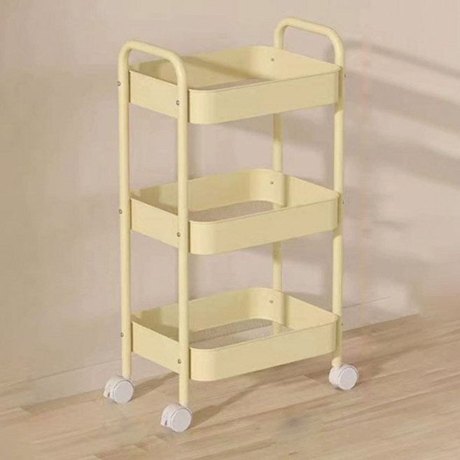 앞날창창 인테리어 포인트 트롤리, 옐로우, 3단