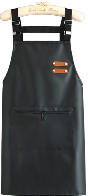 심쿵하니 다용도 방수 앞치마, 블랙, 1개