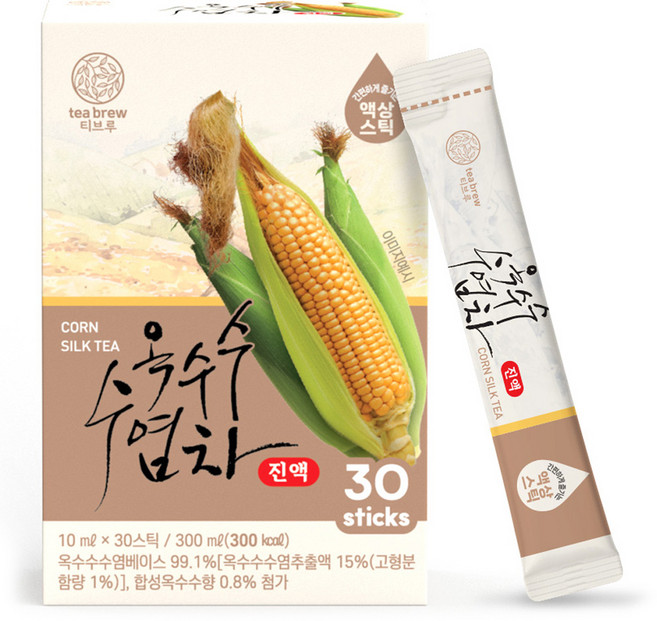 티브루 옥수수수염차 진액 액상스틱, 10ml, 30개