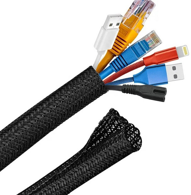 쥬롬 케이블 선정리 매쉬 튜브, 1개, 블랙