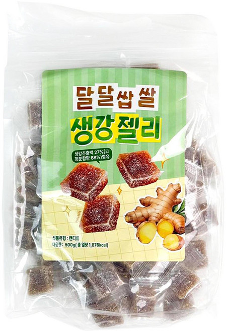 엔터콘 달달씁쓸 생강젤리 개별포장 대용량, 1개, 500g