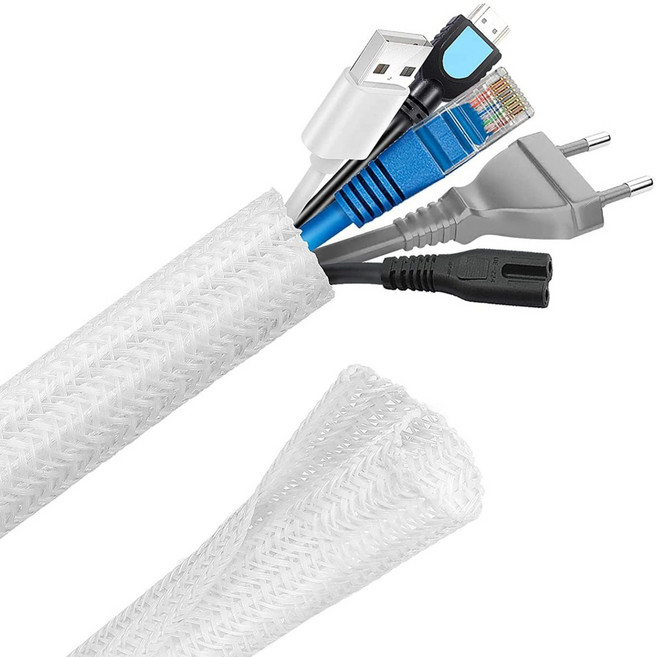 쥬롬 케이블 선정리 매쉬 튜브, 1개, 화이트