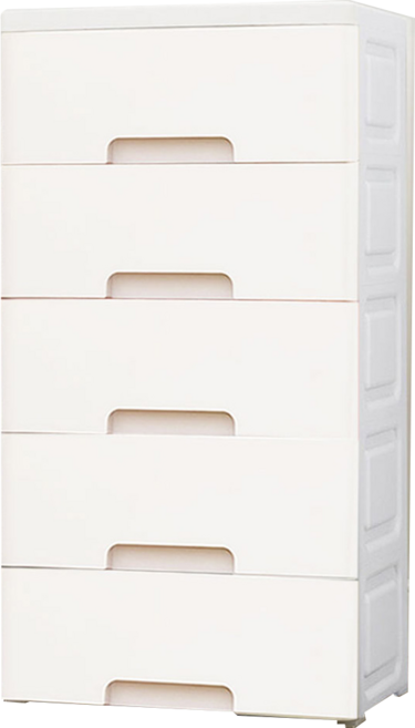 42面寬 兒童DIY玩具衣物收納櫃 附輪 PP-0429, 5層, 白色