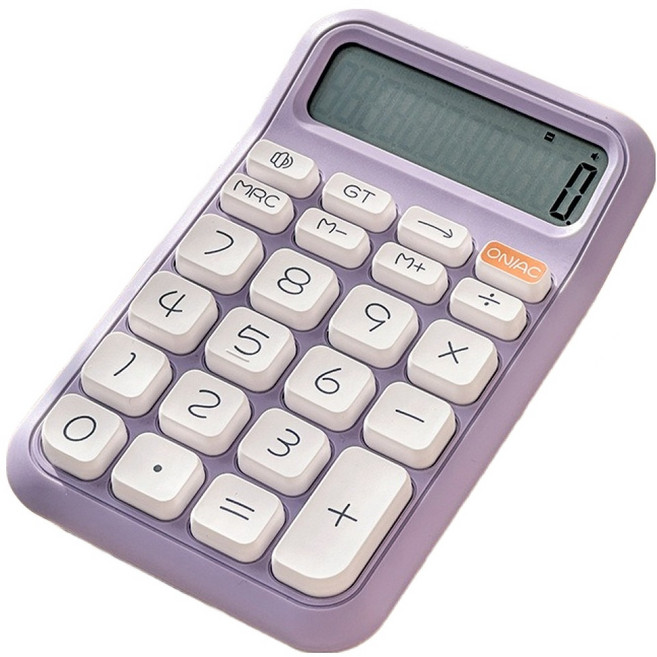 루비솜 한손 휴대용 미니 컬러 계산기 150 x 95 mm, 퍼플, 1개