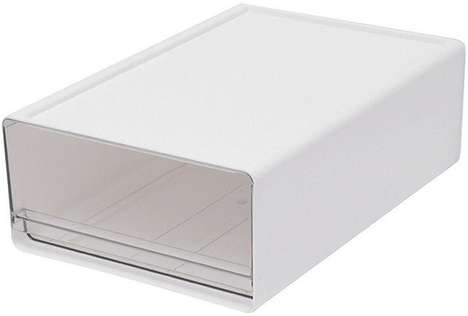 앞날창창 수납 정리 팬트리 리빙박스 투명 정리함 S, 화이트, 1개