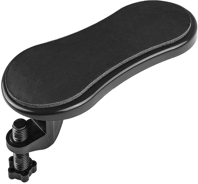 AHOYE 舒適軟皮電腦手臂支撐架/滑鼠架, 黑色, 1個