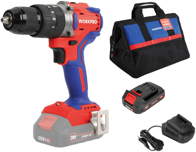 워크프로 20V 충전 함마드릴 2.0AH 가방세트 WP890005K, 1세트
