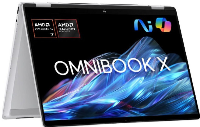HP 2025 옴니북 X 플립 14 OLED 라이젠7 AI 350 크라켄포인트, Glacier silver, 1TB, 32GB, WIN11 Home, 14-fk0020AU