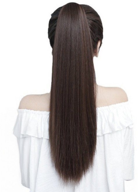 난리시스터즈 헤어피스 스트랩 생머리 포니테일 붙임머리 40cm, 다크브라운, 1개