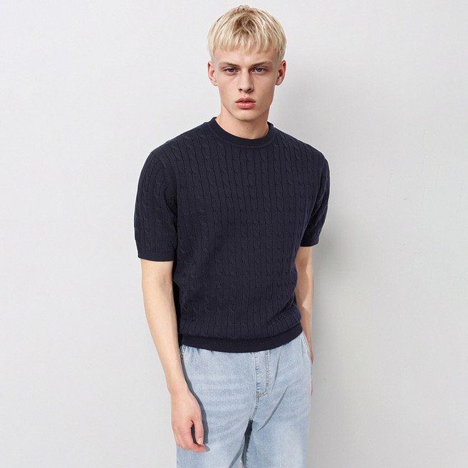 해리슨 남성용 클래식 기본 라운드 니트 반팔티 HA-1497 WES1031