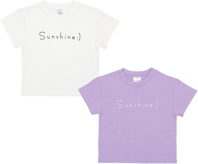 레인보우키즈 아동용 통기성 썬샤인 반팔티 2종 세트