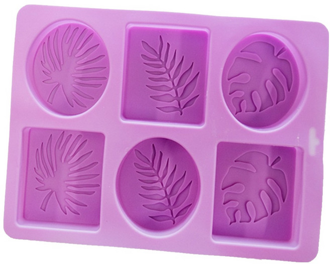 야자수잎 6구 몰드, 보라색, 1개