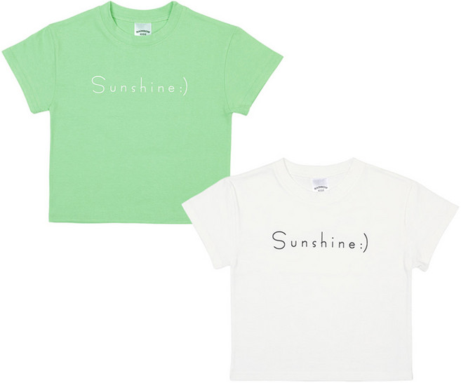 레인보우키즈 아동용 통기성 썬샤인 반팔티 2종 세트