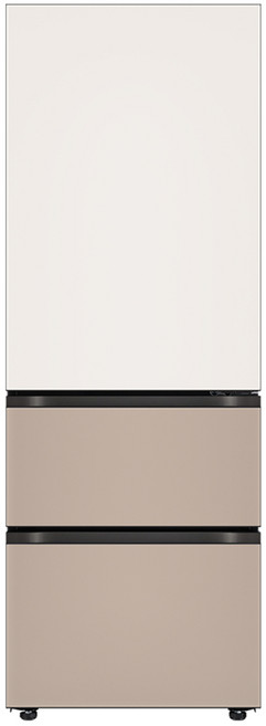 [색상선택형] LG전자 오브제 324L 스탠드형 김치냉장고 글라스 Fit & Max 김치톡톡 방문설치, 베이지 + 클레이브라운, Z334GBC122S