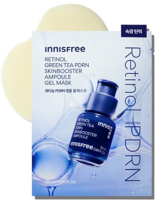 이니스프리 레티놀 그린티 PDRN 스킨부스터 앰플 겔 마스크 25ml, 1개입, 1개