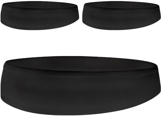 시글락 아쿠아 쿨 스포츠 헤어밴드, 블랙, 3개