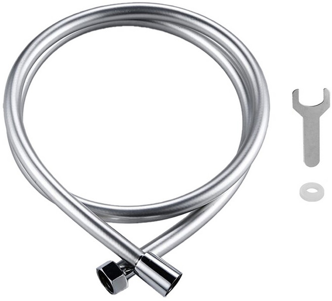 고씨네 퓨어바스 PVC 줄꼬임 물때방지 샤워호스, 2m, 실버