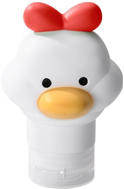 골드팡 여행용 실리콘 리본오리 다목적 공병, 1개, 레드